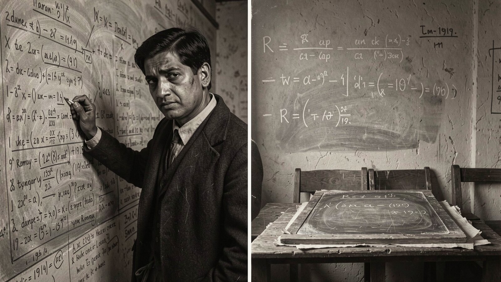 After: Two men on a Trinity staircase image for the equation that was 80 years ahead